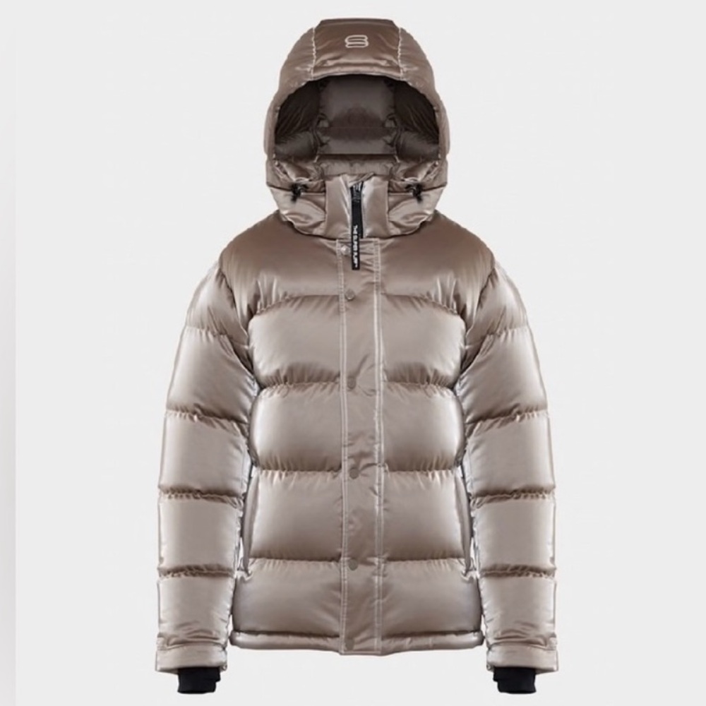 Aritzia The Super Puff™ Liquid Shine Jacket Modern Taupe Size XS